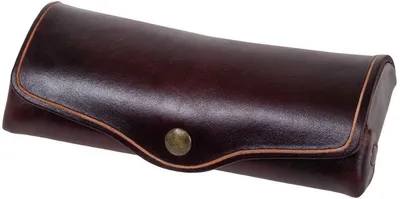 Produktbild von MIKA Brillenetui, groß, Sattelleder, Druckknopf, braun