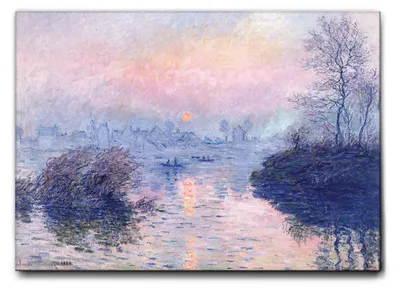 Image de Giallobus - Paysage au coucher du soleil - Claude Monet - 140L x 100l cm - Tableau - Toile à cadre standard