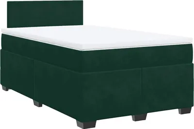 Produktbild von vidaXL Boxspringbett mit Matratze Dunkelgrün 120x190 cm Samt