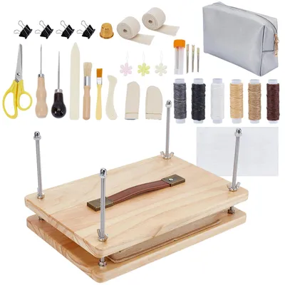 Buchbindeset mit Holzpresse, 29,3 x 19,5 cm, für Anfänger