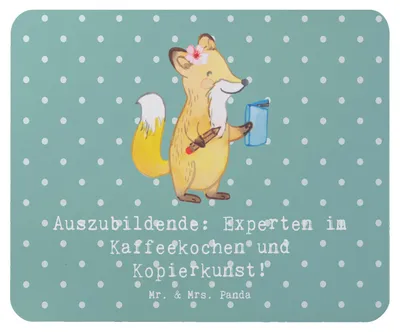 Produktbild von Mr. & Mrs. Panda Mauspad Auszubildende Kaffeekünstler - Meeresbrise - Geschenk, mousematte, Experten, Berufseinsteiger, computer mousepad, handgefertigte Geschenke, Beruf