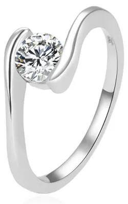 Produktbild von Eleganter Silberring mit klarem Zirkonia AGG367 - Umfang: 56 mm.