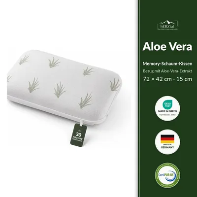 Produktbild von hERZtal Aloe Vera Memory-Schaum Kissen 80x40x15cm