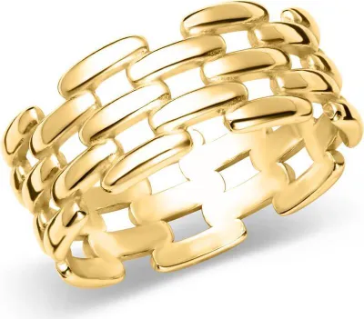 Produktbild von Damenring von JEWLIX aus Sterlingsilber, IP Gold