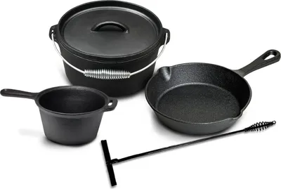 Obrázek produktu pro Blackwell Dutch Oven BBQ Set Litinový pekáč + zvedák, pánev ø 20 cm a hrnec 18 cm - 4 kusy
