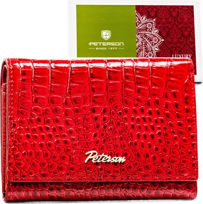 Obrázok produktu pre Peterson Dámska peňaženka z lakovanej prírodnej kože červená RFID 14 cm