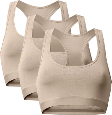 Produktbild von BH ohne Bügel für Damen, Set mit 3 Stück in Beige