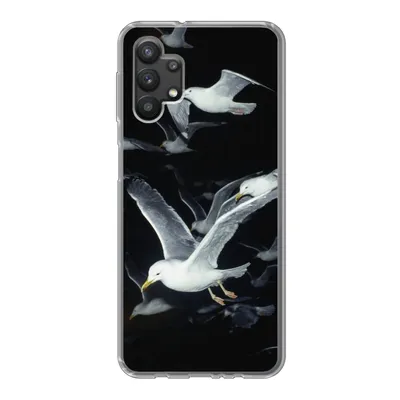Produktbild von MuchoWow® Handyhülle Schutzhülle Hülle für Samsung Galaxy A32 5G Vogel - Schwarz - Schwarm Silikon Softcase Handy Hülle - Softcase