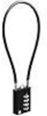 Image de Cadenas à combinaison numérique, avec câble, 4 chiffres, 30 cm, noir, câble en acier de 5 mm