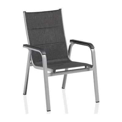 Produktbild von Kettler Stapelsessel Basic Plus padded silber/anthrazit Stapelstuhl 69,5x65,5x99 cm