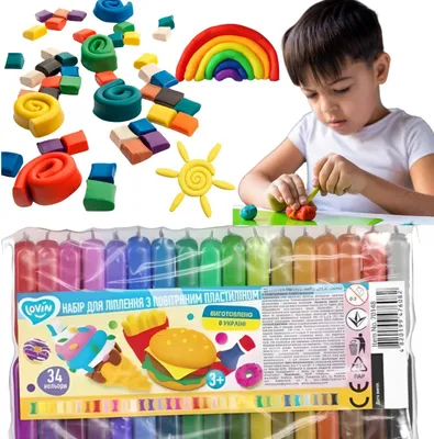 Produktbild von Plastilin-Modelliermasse-Set 34 Farben für Kinder 70148