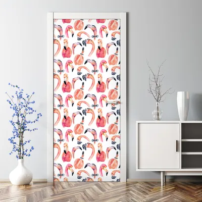 Produktbild von Dekorative Aufkleber Türtapete selbstklebend Klebefolie Geometrische Blumen 70 x 200 cm