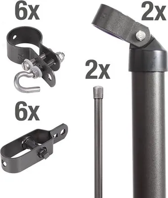 Immagine prodotto di Alberts 634506 Set di angoli per recinzione, zinco-fosfato, plastificato antracite-metallico,