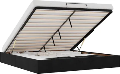 Produktbild von vidaXL Ottoman-Bett ohne Matratze Schwarz 180x200 cm Samt