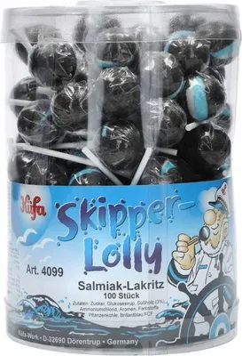 Produktbild von Küfa Skipper Lolly mit Lakritzgeschmack einzeln verpackt 100er 1700g