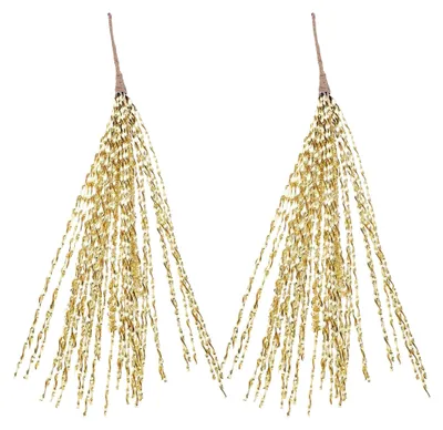 Produktbild von Goldene Glitzernde Weihnachtsbaumstecker aus Kunststoff und Metall - Künstliche Dekorative Glitzersprays für Weihnachten und Silvester, 2 Stück mit Funkelndem Design