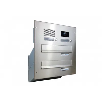 Produktbild von D-041 2er Edelstahl Kamera Durchwurfbriefkasten mit Video 7 + AP