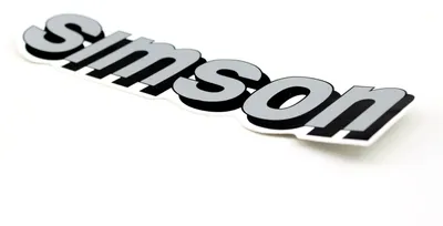 Produktbild von Aufkleber Schriftzug Emblem Folie Logo Simson silber schwarz für Tank S50 S51 S70