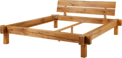 Immagine prodotto di MASSIVMOEBEL24 | JANGALI #712 Letto matrimoniale a travi in legno di quercia selvatica - oliato / natur 180x200