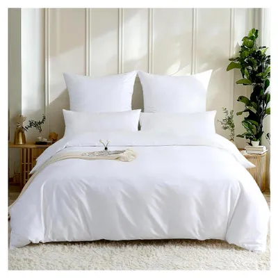 Produktbild von Satin Bettwäsche 155x220 cm aus 100% langstapeliger Baumwolle,   und für Allergiker geeignet, 1 Bettbezug 155x220 cm und 1 Kissenbezug 80x80 cm, Weiß
