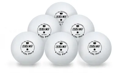 Produktbild von Sedco Tischtennisbälle fürs Training, 1 x zellfrei, 6 Stück – weiß