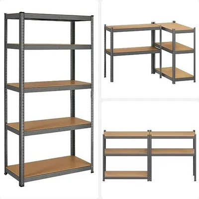 Productafbeelding van Festmeister - Opbergrek - 5 planken - Schroefmontage - 875 kg - 180x90x40 cm - Grijs