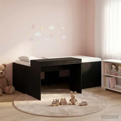 Image de Maison Exclusive - Lit mezzanine avec bureau pour enfants, noir, 90 x 200 cm