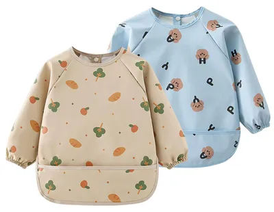 Imagen del producto de Conjunto de dos bodies de manga larga para bebé, impermeables, talla única, para niños de 6 a 36 meses