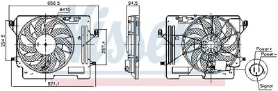 Produktbild von NISSENS 850080 Lüfter Motorkühlung Kühlerlüfter für FORD FOCUS III Turnier Wasserkühler Ø410mm