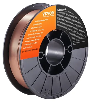 Immagine prodotto di VEVOR 1 rotolo di filo animato ER70S-6 0,8 mm 5 kg Filo per saldatura MIG Diametro bobina 200 mm Rotolo di filo per saldatura Resistenza alla trazione 490-670 Mpa Ideale per la saldatura di Acciaio al carbonio