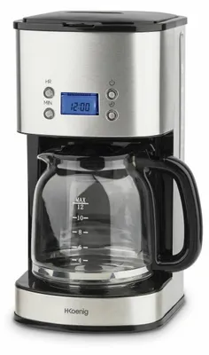 Kaffeefiltermaschine, programmierbar, 12 Tassen, 1,5 l, Silber