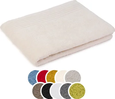 Produktbild von liebling Duschtuch Baumwolle, Serie Frankfurt, 400 gr. / m², 70 x 140 cm, 60 Grad, mit hochw. Borte, saugstark, creme