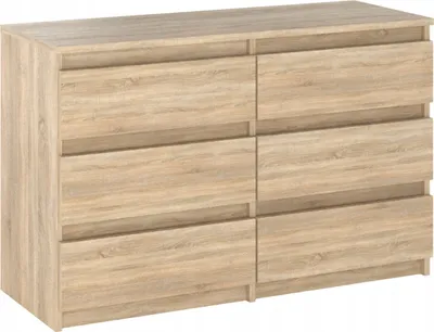 Image de Commode à 6 tiroirs Chêne Sonoma 100x33,5x71,5 Sideboard Armoire à tiroirs pour salon Chambre à coucher Rangement Meuble Armoire