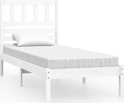 Produktbild von Massivholzbett ohne Matratze Weiß 75x190 cm Kiefernholz