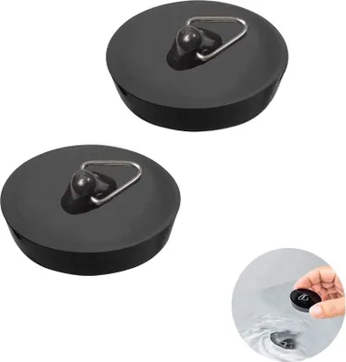 Produktbild von 2 Pack Abflussstopfen, Spüle Abfluss Stöpsel, Gummi Stöpsel für Spülbecken, Spültisch Stopfen mit Haken, Abfluss Stöpsel für Spüle, Spültisch Stopfen für Badewanne, Küche, Bad