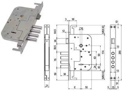 Obrázok produktu pre Zámky s dvojitým profilom a kolíkovým západkovým mechanizmom  634 – 60 mm (00634 30 60 3C 00)
