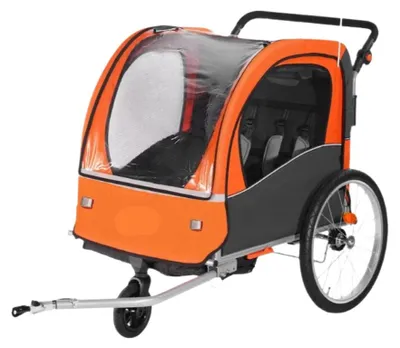 Immagine prodotto di Rimorchio per bicicletta - Carrello per bicicletta - Rimorchio per bicicletta - Carrello per bambini - Carrello per bicicletta per bambini - Passeggino pieghevole