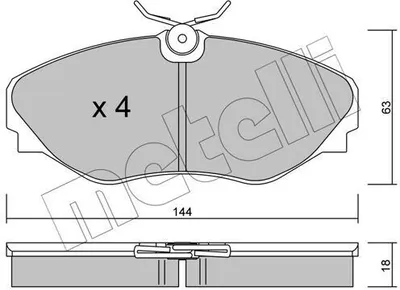 Produktbild von METELLI Bremsbeläge Satz Vorne Bremsklötze für RENAULT ESPACE III (JE0) 22-0338-0