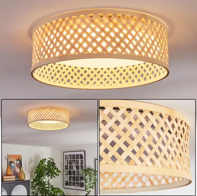 Produktbild von Barcellona Deckenlampe aus Metall/Bambus/Kunststoff in Naturfarben/Weiß