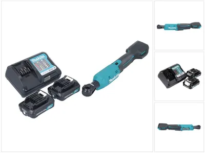 Produktbild von Makita WR 100 DWA Akku Ratschenschrauber 12 V 47,5 Nm 1/4" 3/8" + 2x Akku 2,0 Ah + Ladegerät