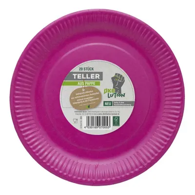 Produktbild von Pappteller - rund pink 23cm 20er Pack