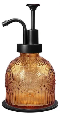Zdjęcie produktu dla Dozownik do mydła w stylu vintage, szklany, pojemność 240 ml, z pompą, do kuchni