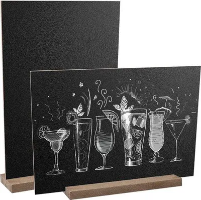 Produktbild von Famanu Mini Tafelschilder Set - Doppelseitiges Kreidetafel-Set mit Ständer