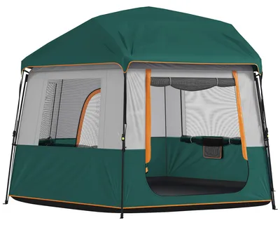 Produktbild von Campingzelt für 4-6 Personen stabil 3000mm wasserdicht Familienzelt mit abnehmbarem oberen Abdeckung UV30+ Schutz Grün