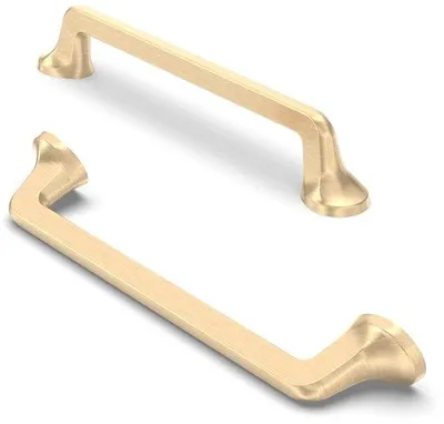 Image de Poignées de meuble en laiton brossé, lot de 10, 128 mm
