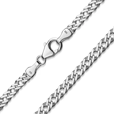 Produktbild von MATERIA by Matthias Wagner Zwillings-Panzerkette Damen 925 Silber 3,9mm flach in 40-70cm K65