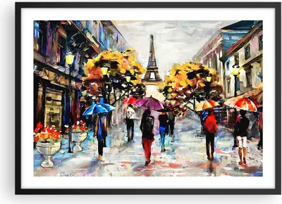 Produktbild von Gerahmtes Poster - Schwarzer Rahmen - Paris Stadt Zuhause - 70x50 cm - Wand Bild - Wanddeko - Wandbilder - Kunstposter - Wandposter - Bilderrahmen - Bilder - Kunstdruck - Wandbild - P2BAA70x50-3941