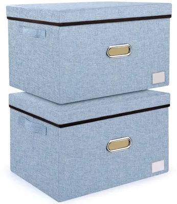 Immagine prodotto di Omgoods - Set di 2 scatole contenitore con coperchio, lavabili e pieghevoli