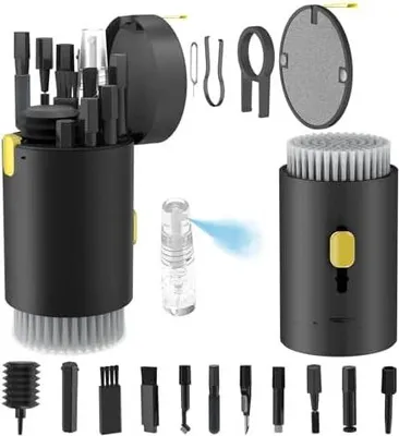 Produktbild von Tastatur Reinigungsset, 20 in 1 Screen Cleaner Kit Handy, Tastaturreiniger mit Bš¹rste Keyboard Cleaner, Laptop Cleaner for Tablet, Computer, PC-Monitor, Kamera-Schwarz