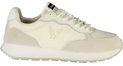 Produktbild von Weiße Herrensportschuhe mit Schnürsenkeln und kontrastierenden Details